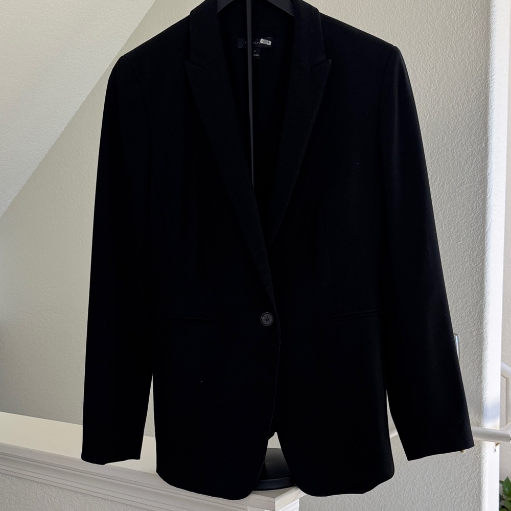 Ann Taylor Factory Black Single-Button Blazer